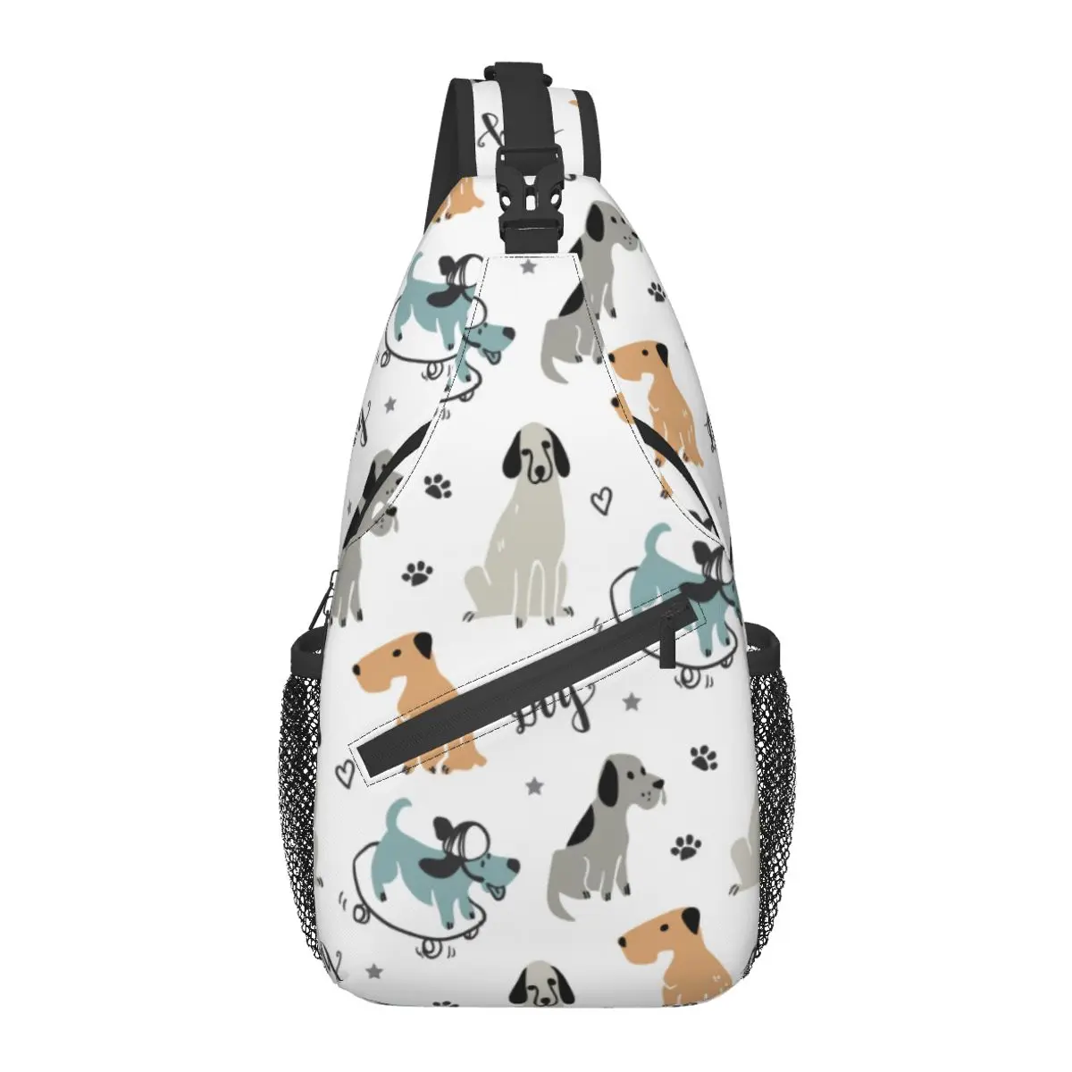 

Men's Chest Bag Hand Drawn Dogs Pattern Casual Waist Bag Small Short Trip Travel Carry Bag Shoulder Crossbody Bag