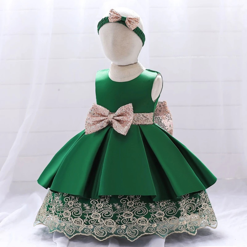 

Детское кружевное платье с бантом, на 1-й день рождения