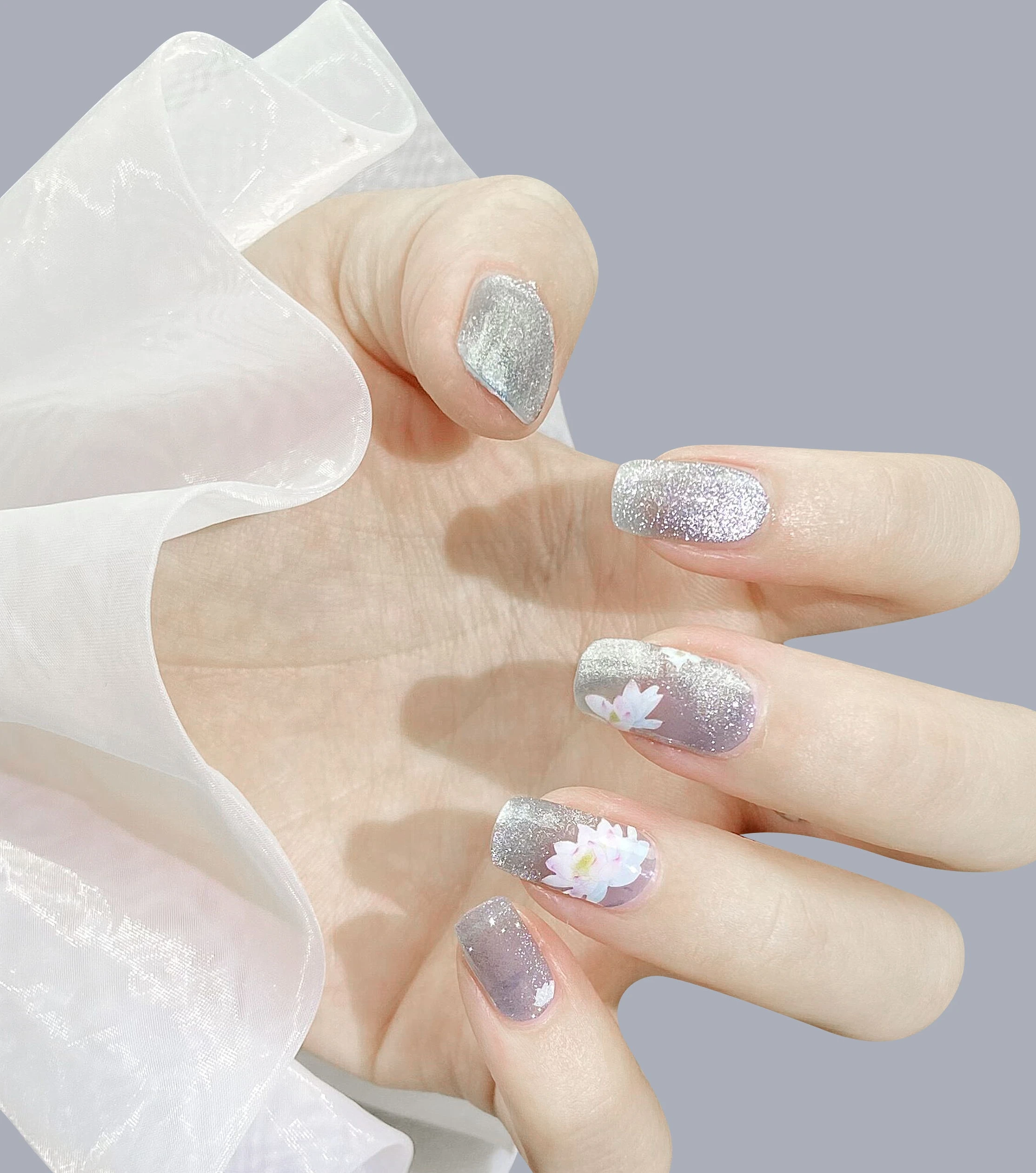 

Летние наклейки для ногтей с изображением летнего пейзажа лотоса