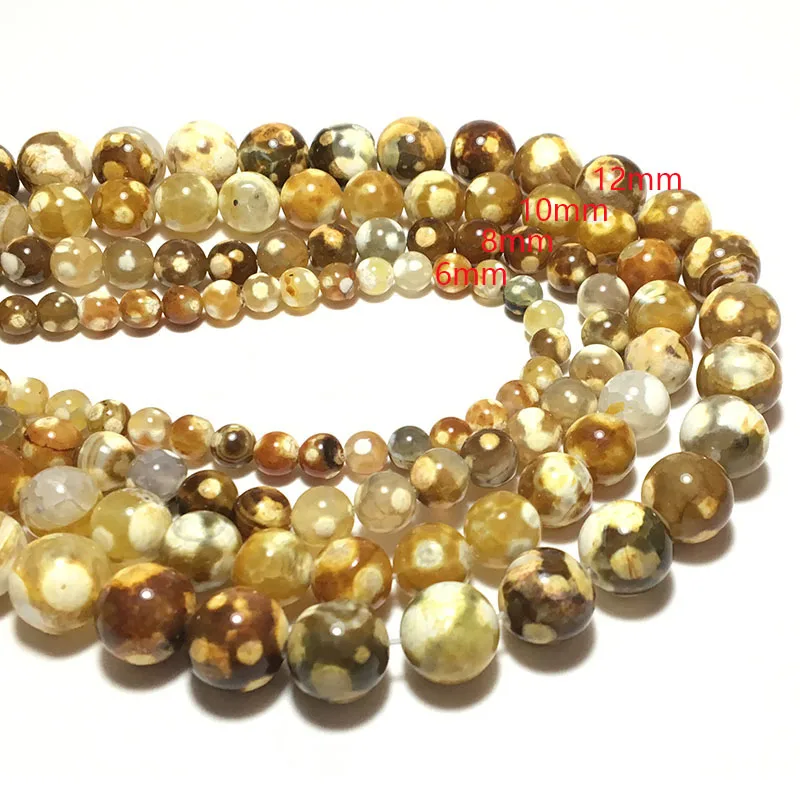 Натуральные Желтые Бусины 6/8/10/12 Мм Круглые Гладкие Камни Для Самостоятельного