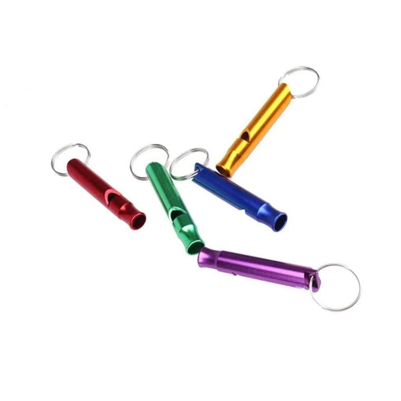

5pcs Outdoor Portable Fire Aluminum Alloy Whistle Trumpet Whistle Aluminum Alloy Survival Training Keychain Whistle