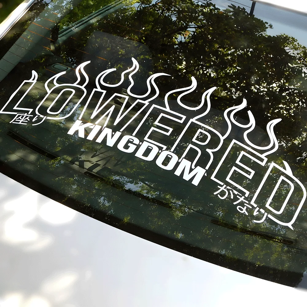 Lowered Kingdom Flame для автомобиля наклейка на лобовое стекло заднее окно баннер JDM