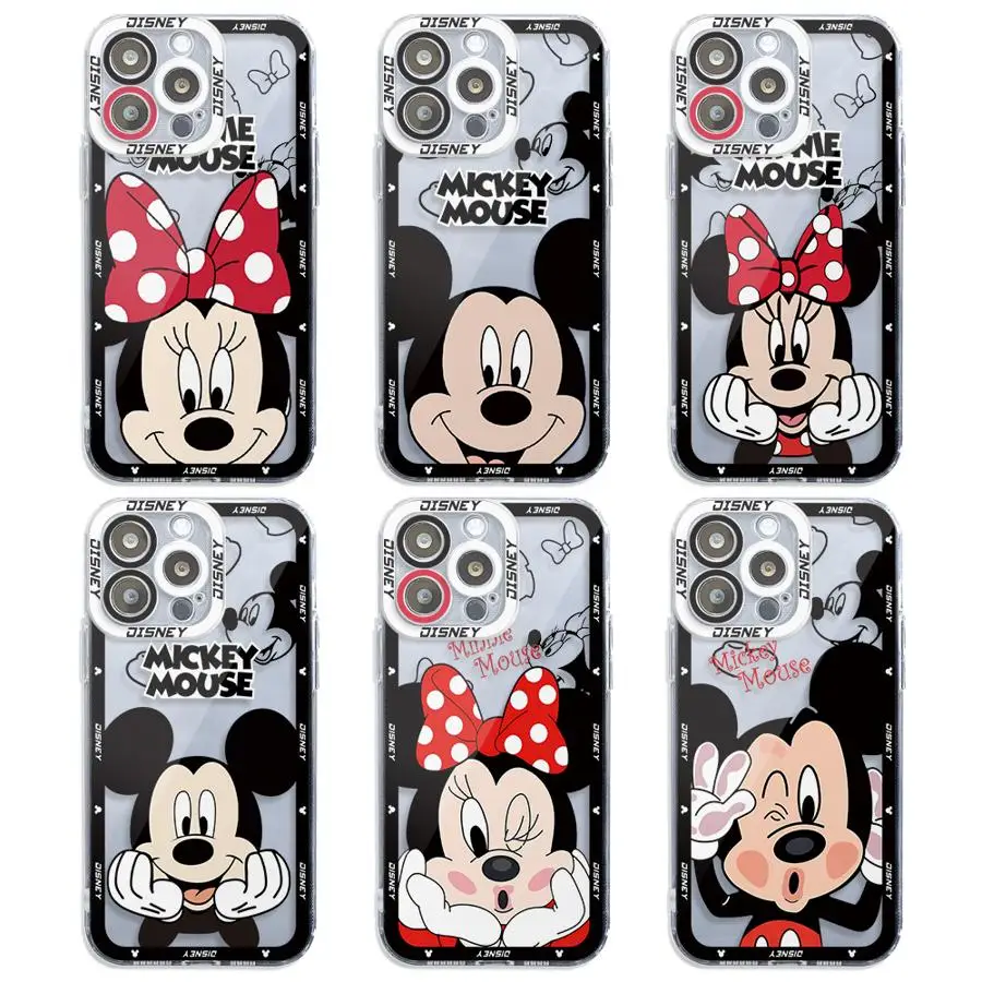 Милый чехол для телефона Disney с Микки и Минни Apple iPhone 13 15 16 Pro Max 14 11 12 7 8 Plus X XS MAX XR Plu Soft