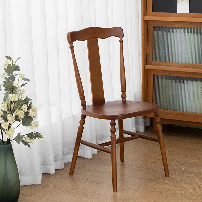 Стул из ротанга в деревенском стиле средневековый обеденный стул массива дерева