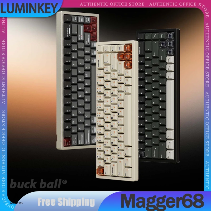 Механическая игровая клавиатура Luminkey Magger68 проводная с 68 клавишами RGB прокладка