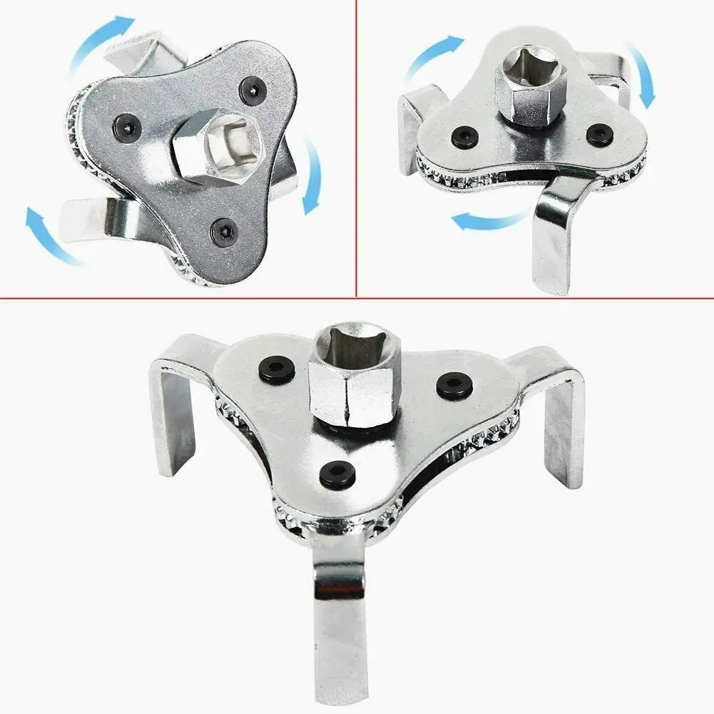 

Universal Oil Filter Wrench Tool Alloy 3 Jaw Adjustable Two Way Oil Filter Removal Key Auto Car Repairing Tools 2-1/2"~4"