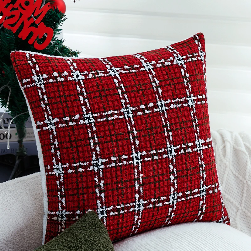 Рождественские принадлежности 1 шт. чехол для подушки 45x45 см красный плед в стиле