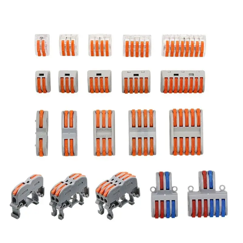 

Mini Fast Wire Cable Connectors Universal Compact Conductor Spring Splicing Wiring Connector Push-in Terminal Block SPL-2/3 LED