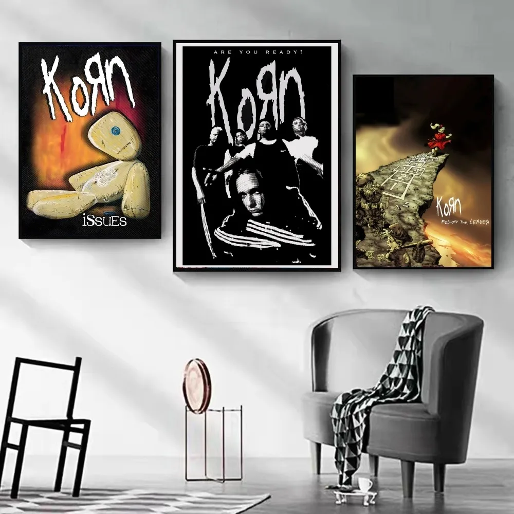 Музыкальный постер K-korn-Rock Band сделай сам крафт-бумага винтажный настенная