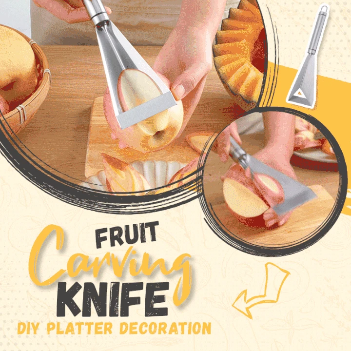 

Fruit Carving Knife - DIY Household Stainless Steel Push Knife Chef Must Have Fruit Platter Carving Mold Kitchen Supplies Items