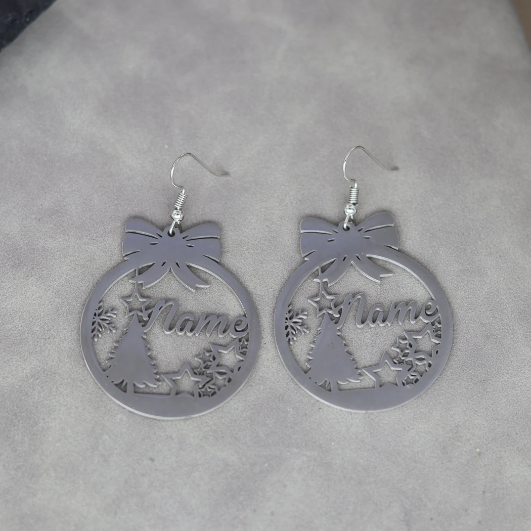 Нержавеющая сталь персонализированное имя висячие серьги женские ювелирные