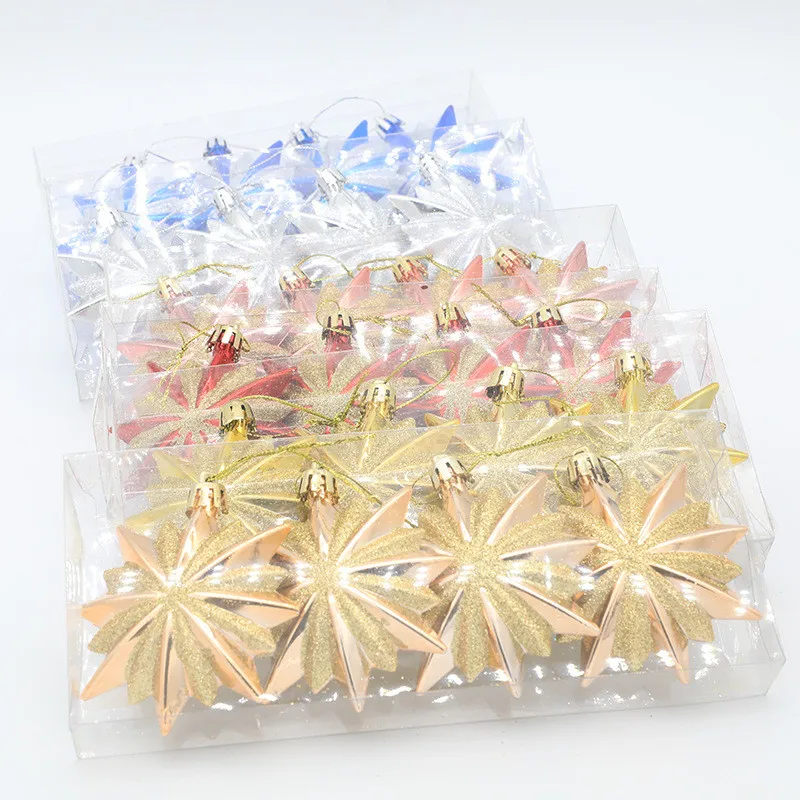 

4 шт./коркоркор. окрашенная восьмиугольная звезда, подвеска, украшение для рождественской елки, рождественский подарок, Рождество 2023, нового...