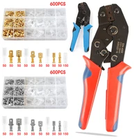 600pcs male female wire connector electrical wire crimp terminals spade connectors insulated crimping terminal 2 84 86 3mm