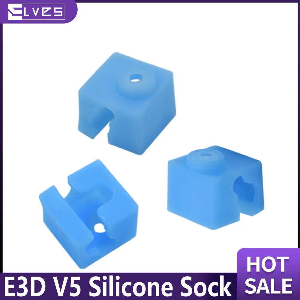 

ELVES 3/5pcs E3D V5 Silicone Sock For Original Anycubic I3 Mega/Chiron V5 Hotend Extruder 3D Printer Parts V5 Aluminum Block