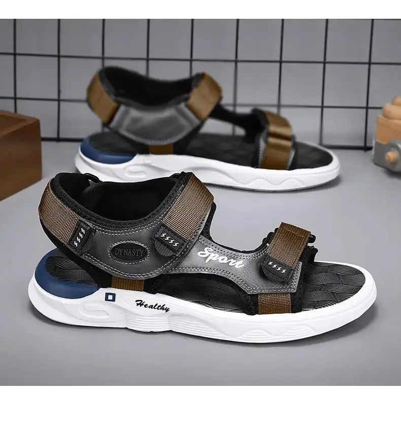 

Сандалии мужские сетчатые, повседневные спортивные босоножки, мягкая подошва, Нескользящие, стойкие, удобные модные, пляжные тапочки, лето