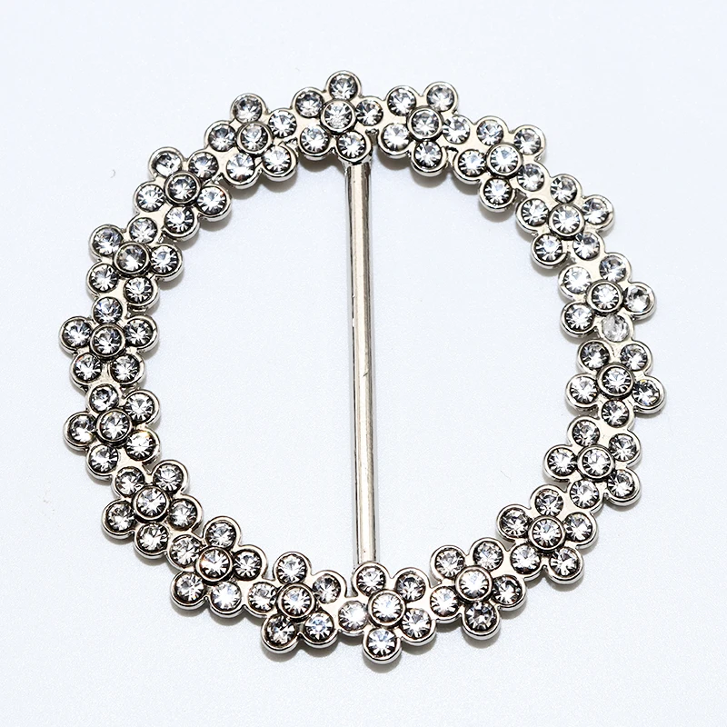 

2 Pieces Rhinestone Circle Circular Clothing Corner Bottom Waist Button T-shirt Corner Scarf Button Metal Rod Button DIY Jewelry