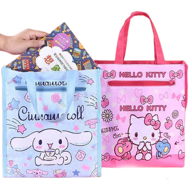 

Кавайная сумка Sanrios Hellokittys Cinnamoroll мультяшная милая сумка через плечо аниме большая емкость Портативная сумка для покупок подарок для девочк...