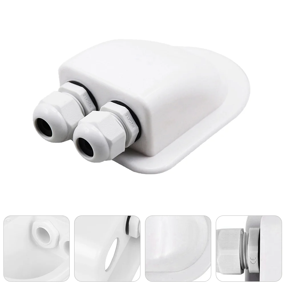 

Entry Gland Cable Solar Box Dual Wire Double Holes Marine Cabin Panel Boat Rv Roof Car Holder Abs
