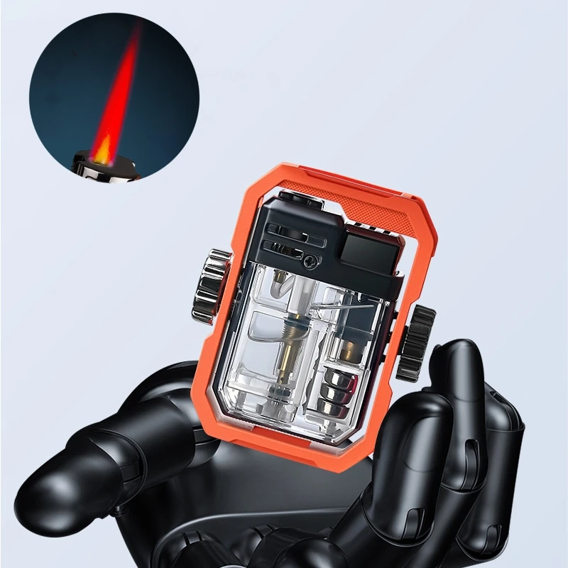 Новинка ветрозащитная Бутановая Зажигалка металлическая красная фотолампа