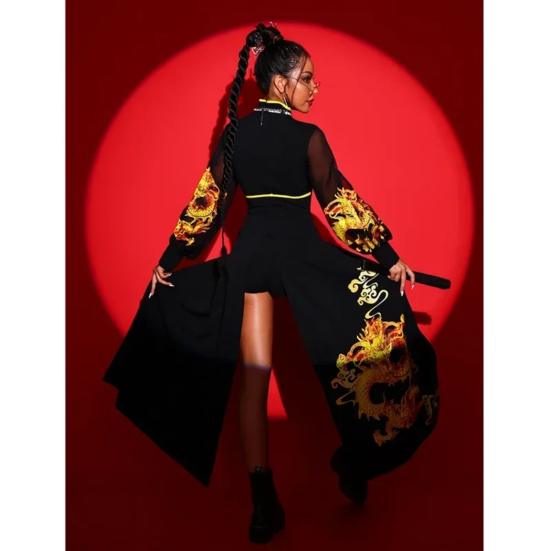 Наряд для рейва в китайском стиле одежда хип-хоп женский костюм танцовщицы Gogo