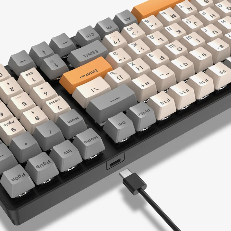 Фото Механическая игровая клавиатура K3, 100 клавиши, русский, кабель Type-C, с возможностью горячей замены, RGB №5