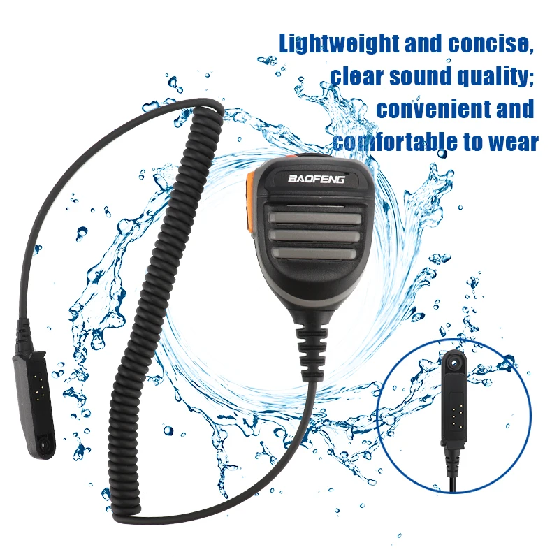 BAOFENG Speaker Microphone Waterproof Handheld for Baofeng UV-9R Plus UV-9RPRO UV-9G UV-XR GT-3WP BF-A58 BF-9700 R760 Radio