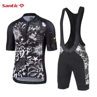 santic men cycling jersey sets summer sports short sleeve bib shorts set mtb bike suit breathable bicycle clothes asian size