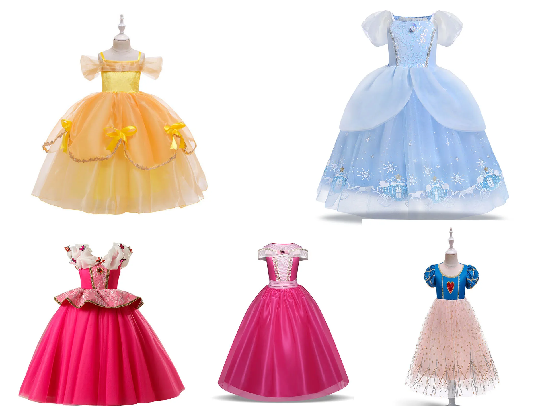 

Платье для косплея для девочек, платье с изображением холодной Эльзы, Золушки, красавицы и чудовища, Белоснежки, тематическое платье на день...