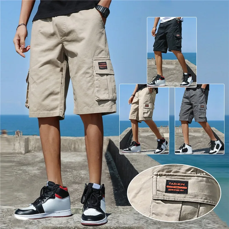 

Summer Hot Men's Military Cargo Shorts Solid Multi Pocket Casual Fitness Loose Work Pants Summer Male Tactical Shorts Joggers
