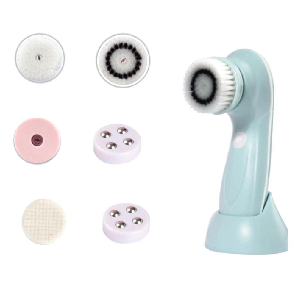 Ultrasonic Cleaner Electric Cleansing Brush Face Massagers Sonic Rotating Cleansing Brush Multiple Head Brush A
