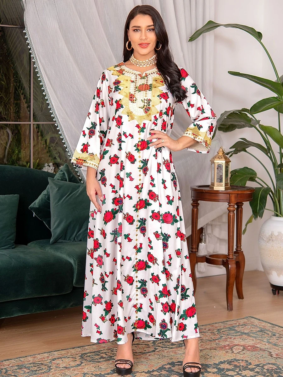 

Middle East Women Clothing Fashion Muslim Hijab Dress 2023 Ramadan Eid Jalabiya Dubai Moroccan Kaftan Oman Arabic Robe