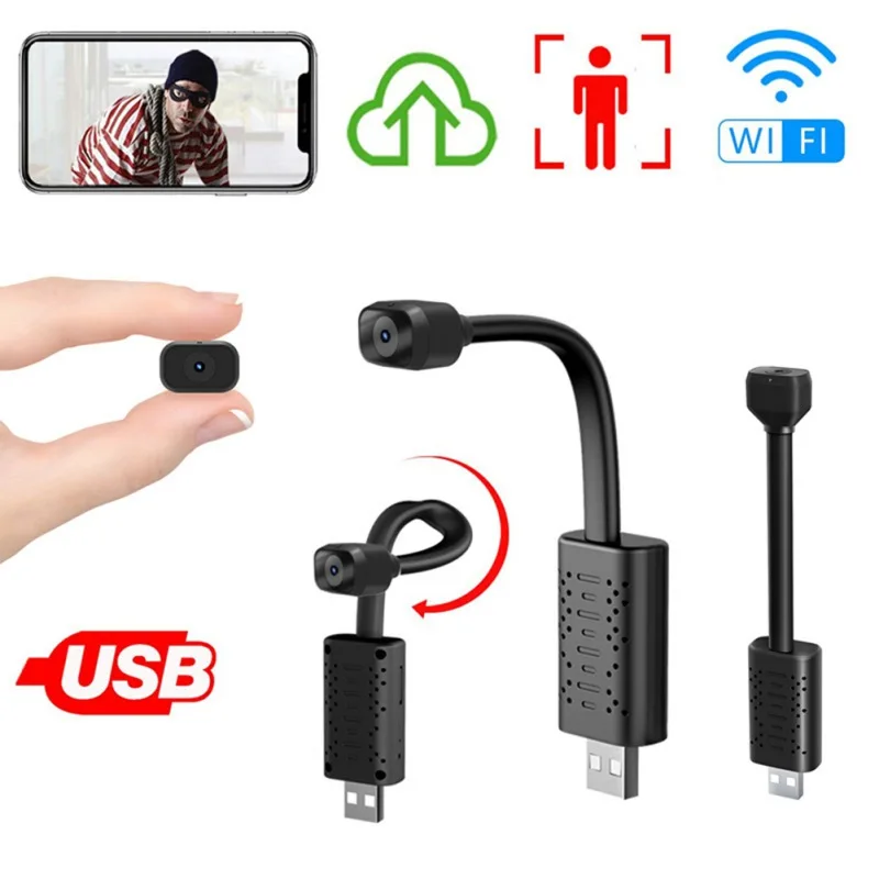 

HD 1080P Smart IP Camera Mini Wifi USB Camera Kid Nanny Camera Surveillance Cameras AI Human Detection Loop Recording