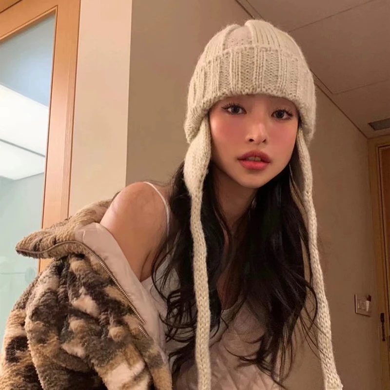 Вязаные шапки для женщин зимняя теплая вязаная Балаклава шапка Skullies уличная