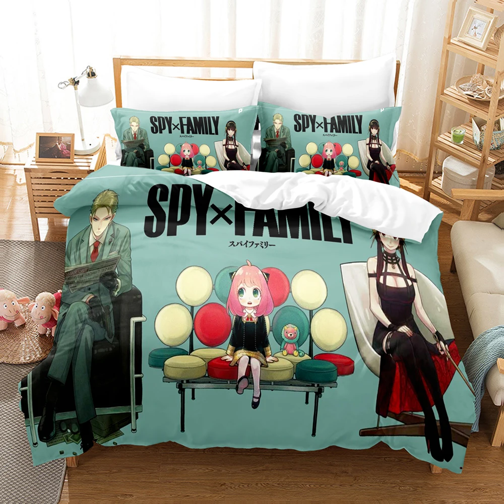 

3D Printed SPY×FAMILY Bedding Set Down Quilt Cover with Pillowcase Double SIngle King