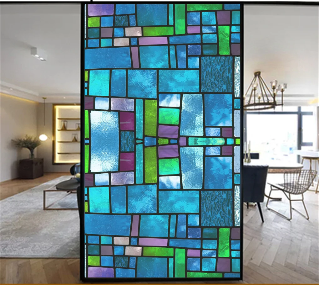 Конфиденциальная оконная пленка декоративные цветные кирпичи витражные
