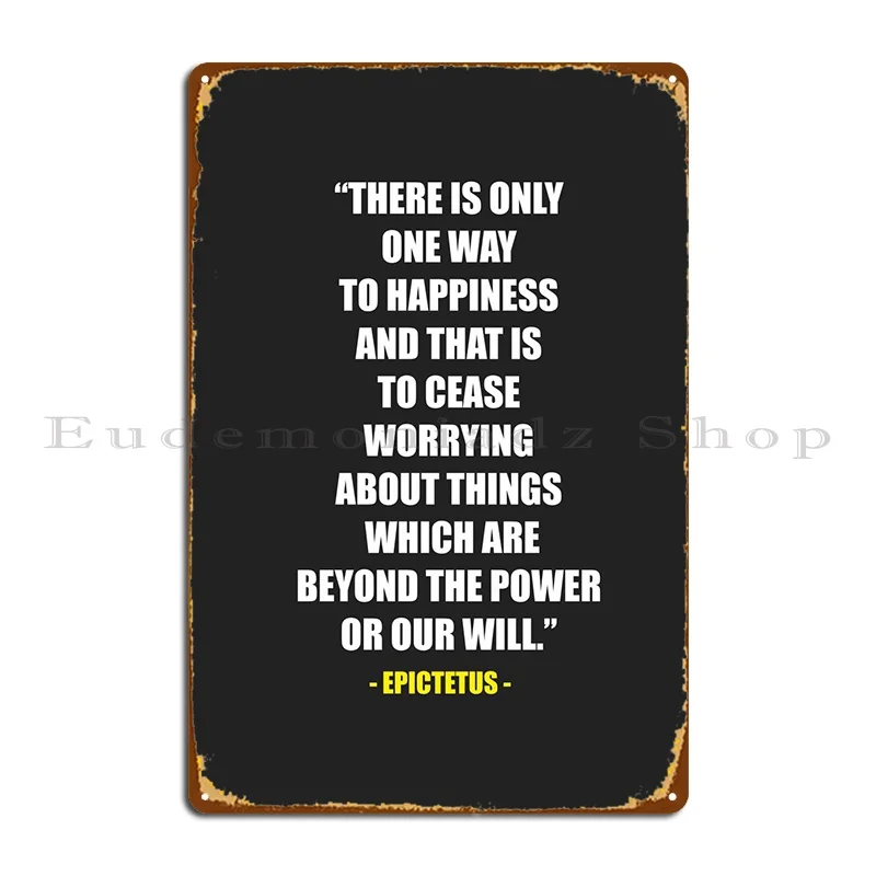 

Happiness Quote Metal Plaque Poster Club Printing Mural Customize Cinema Tin Sign Poster