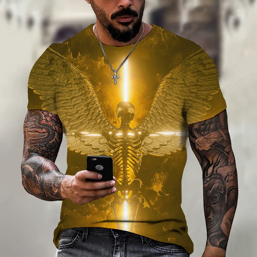 

Мужская футболка с 3D рисунком Феникса, модный топ, футболка в стиле хип-хоп, футболка большого размера, ретро Мужская одежда, уличная одежда