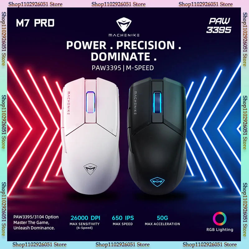

M7pro Paw3395 Game Mouse 2.4g/usb Dual-mode Mouse Lightweight Design Of Rgb Light Efficiency High-end E-sports Mouse