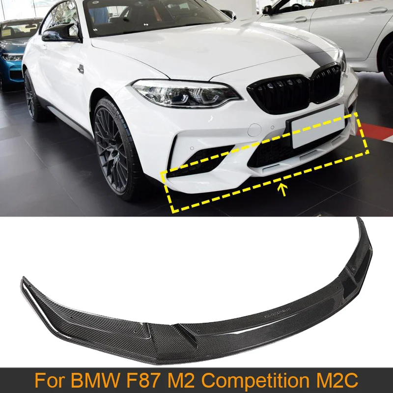 

Передний бампер из углеродного волокна, спойлер для подбородка для BMW 2 серии F87 M2, конкуренция M2C 2017-2020, разветвители для переднего бампера ав...