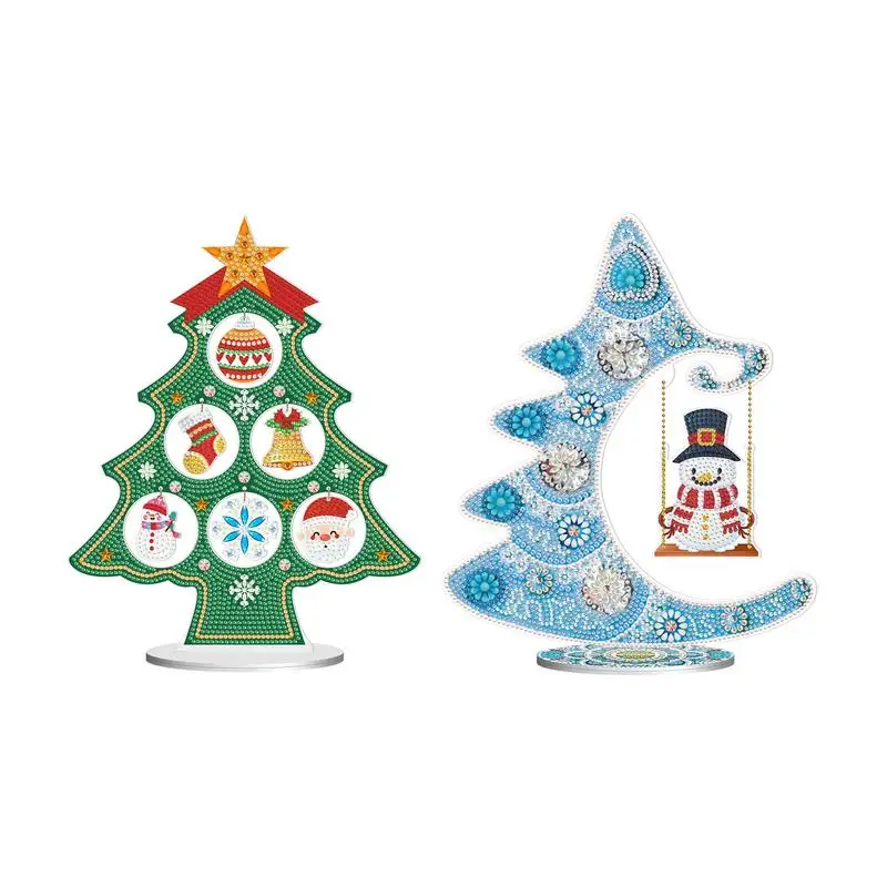 

5D Rhinestones Painting Christmas Tree Special Shaped Crystal Kits Craft Christmas Acrylic Table Decoration Christmas Tree