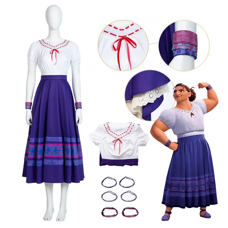 

Encanto Luisa Madrigal Cosplay Costume Dress For Women Luisa Cosplay Princess Dresses Clothes Halloween Adult Costumes