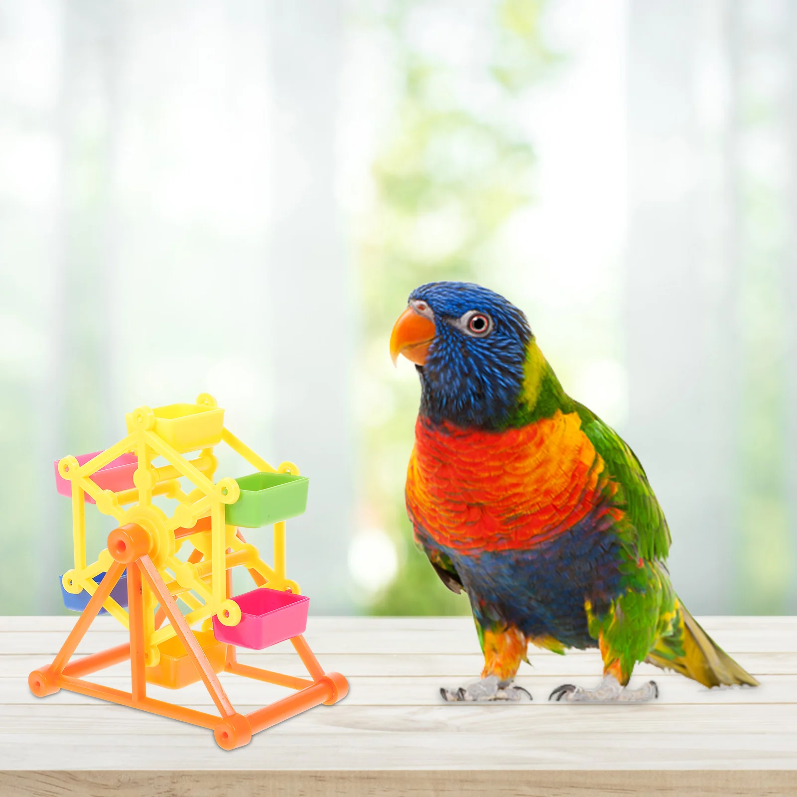 

Toy Bird Toys Parrot Foraging Trainingfeeder Parakeet Cage Intelligence Chewing Birds Cockatiel Windmill Chew Wheel Educational