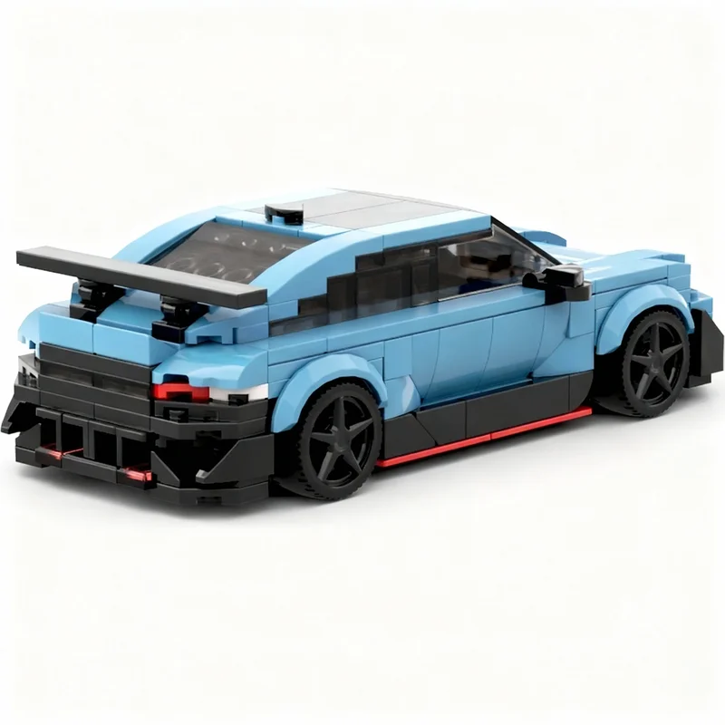 Фото Набор для сборки 354 детали MOC City Champions: Суперкар Hyundai Ioniq 6 N, широкая модель с 8 штырьковыми соединениями, технологичный конструктор DIY, подарочный набор для демонстрации №4