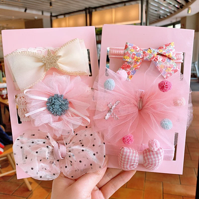 

3Pcs Set Cute Princess Headband For Newborn Infant Toddlers Baby Hairband Lace Bow Crown Flower Hair Accessories Kids Headdress