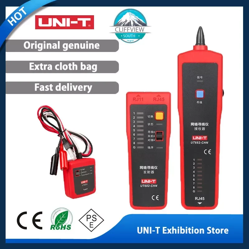 

NEW UNI-T UT682 Network Wire Tester Tracker RJ11 RJ45 Wire Line Finder Lan tester Handheld Cable Testing Tool for Network Mainte