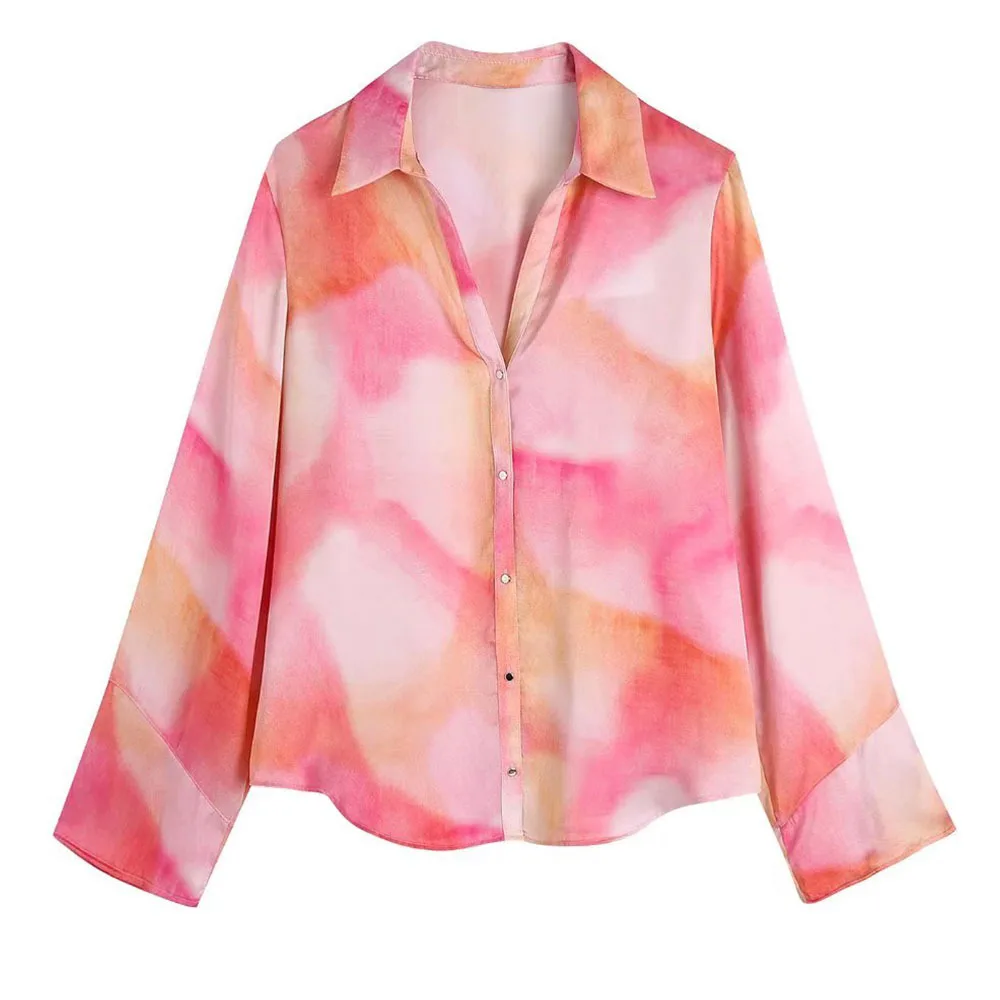 

Женская однобортная рубашка DiYiG WOMAN2022 на весну/лето, с цветочным принтом