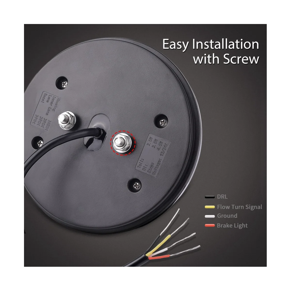 5 3 дюймовый круглый фрикционный прицеп задний тормоз сигнал поворота для