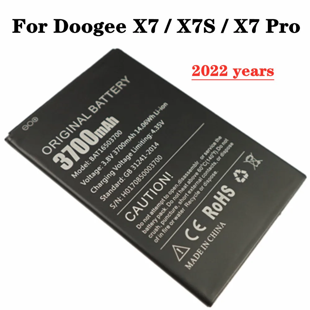 

Оригинальный Новый аккумулятор для Doogee X7 Pro, 3700 мАч, Полимерные литий-ионные батареи Для Doogee X7 X7S BAT16503700
