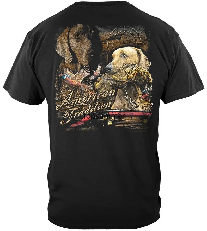 

American Tradition Hunting Dogs Oversized T-Shirt For Mens Clothing Short Sleeve Streetwear Plus Size Top Tee