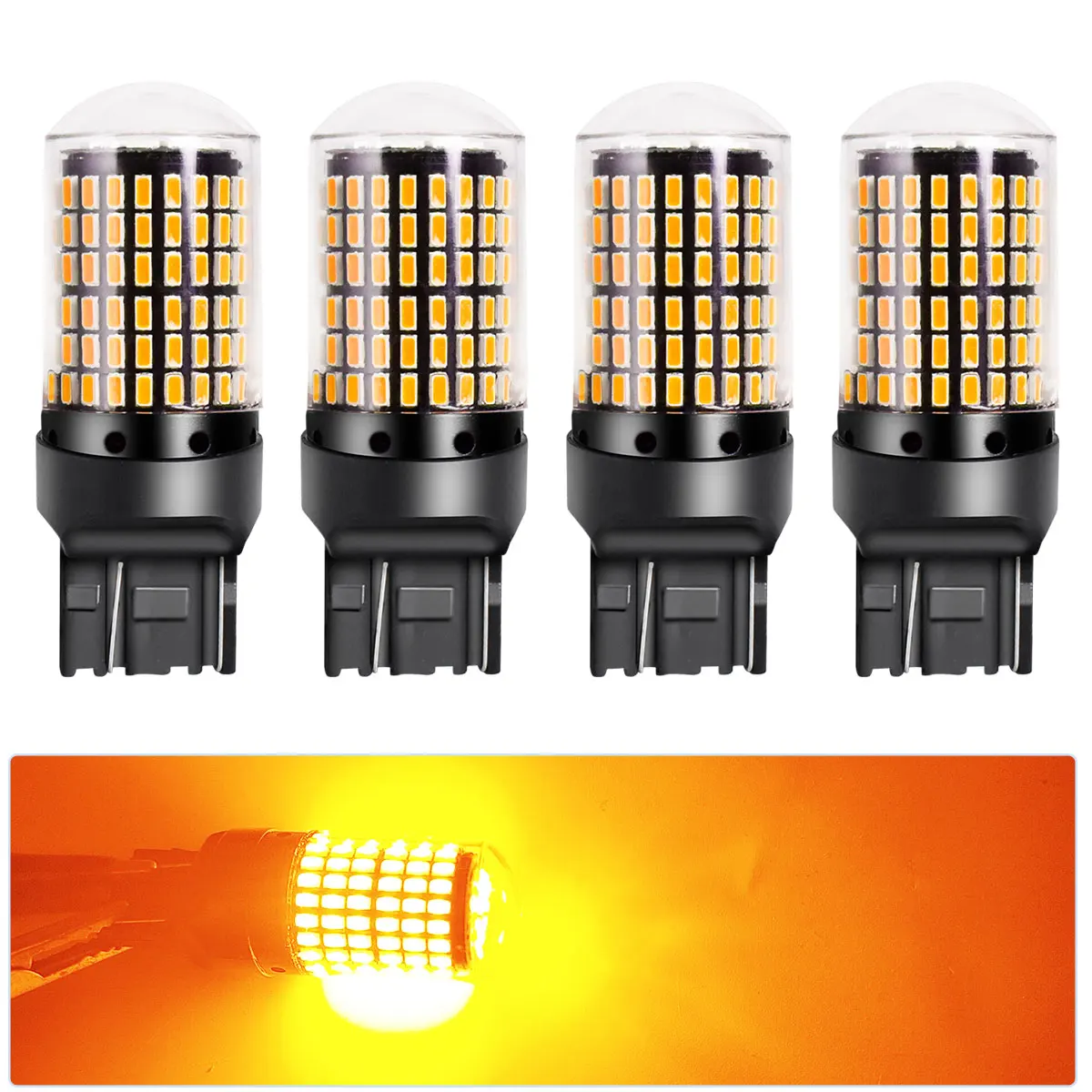 

Комплект Из 4 Светодиодных Чипов W21/5W T20 3014 Для Автомобильных Указателей Поворота, Габаритных Огней, Огней Для Чтения